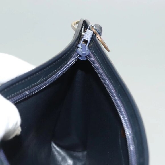 Christian Dior Trotter Canvas Shoulder Bag Navy Gold Auth ep9528 - Picture 12 of 16